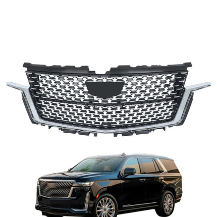 Findmall Chrome Full-Star Style Front Upper Bumper Grille Replacement for Escalade 2021-2023 84699839