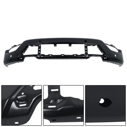 Findmall 5Pcs Black Front Bumper Face Bar Kit with Grille, License Plate Bracket & Grille Trim Panels for 2021‑2023 F150, Replacement with 6 Sensor Holes