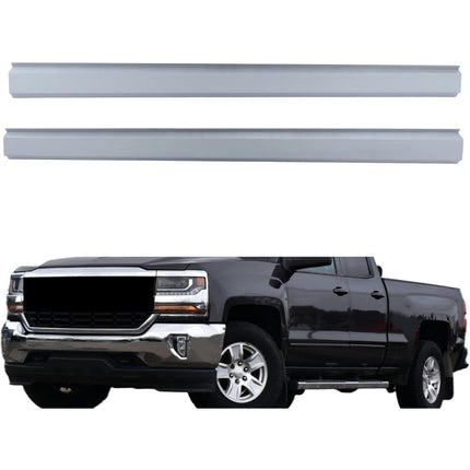 Findmall Rocker Panel Pair for 2014-2016 Chevrolet Silverado 1500 GMC Sierra 1500 Crew Cab, Silver