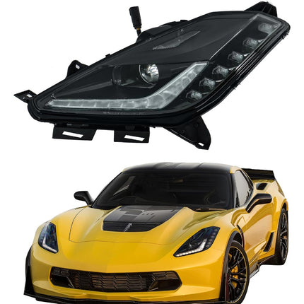 Findmall Driver Side Headlights Assembly HID with Ballast Replacement for Corvette 2014-2019 Housing Black Lamp LH 1PC GM2502403