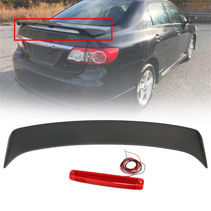 Findmall Rear Spoiler Wing with Led Third Brake Light Plastic Replacement for 2009 2010 2011 2012 2013 Corolla Factory Style