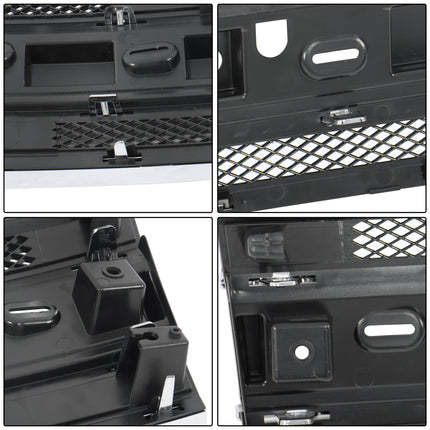 Findmall Plastic Front Inner Bumper Grille Kit Black with Chrome Straight Trims Replacement for Flex 2013-2019 DA8Z-8200-BA