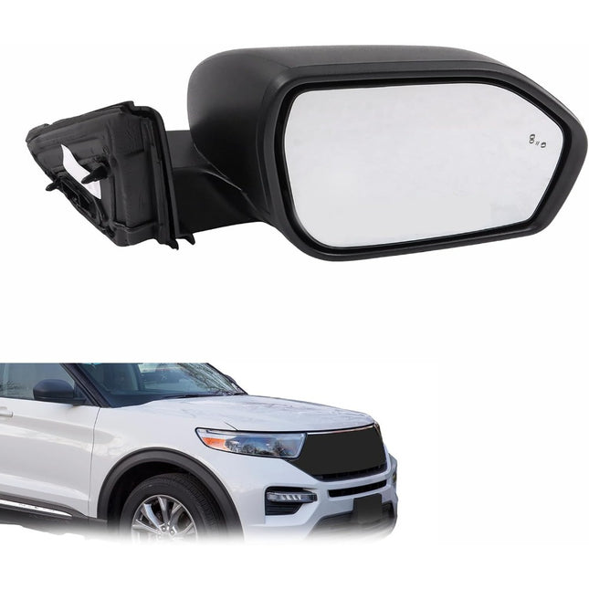 Findmall Side Mirror Assembly, Passenger Side, Power, Heated, Blind Spot, Puddle Lamp, 8-Pin