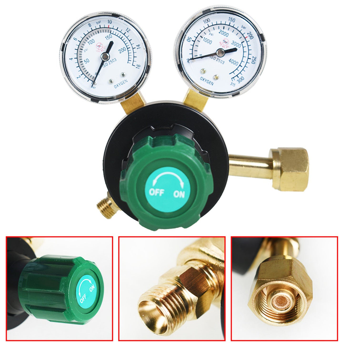 findmall CGA 540 Oxygen CGA 510 Acetylene Regulator for Welding Gas Gauge