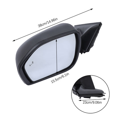 Findmall Driver Left Side Power Heated Side View Mirror w/Blind Spot Detection Textured Puddle Lamp 8-Pins