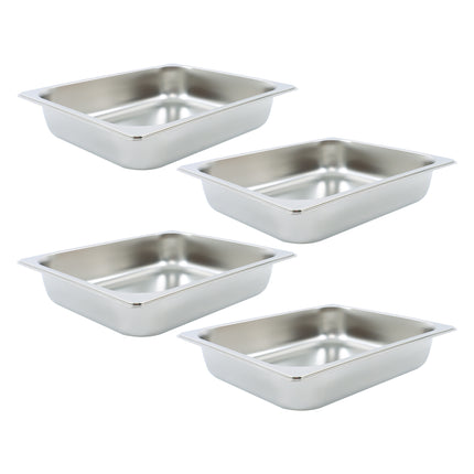 Findmall 4Pcs Half Size Hotel Pans 2.5 Inch Deep 1/2 Size Without Lids | Stainless Steel Steam Table Pan, for Steam Tables, Restaurants, Catering and Industrial Use