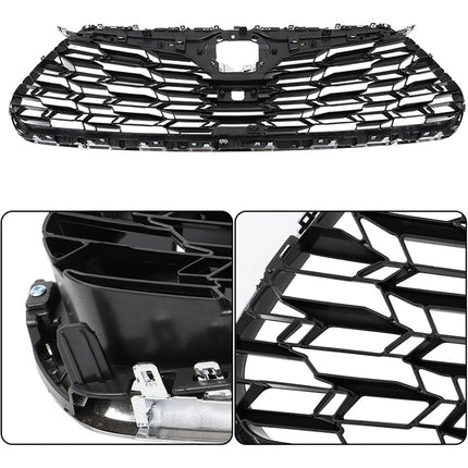 Findmall Front Upper Mesh Grille for 2020-2022 Toyota Highlander, Chrome, With Camera Hole
