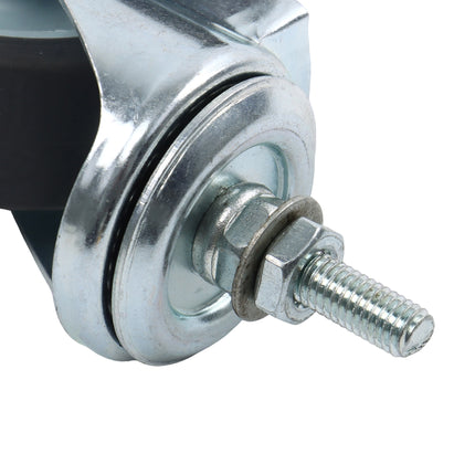 Findmall 4 Pack 3" Rubber Swivel Caster Wheels with Wheel Brake, M8-1.25 × 25mm Threaded Stem, Heavy Duty Casters for Furniture, Workbenches & Utility Carts