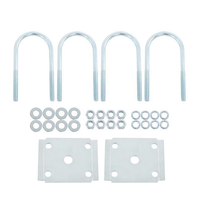 Findmall 4-U-Bolt Trailer Axle Mounting Kit for 3 in Round Axles, 7 in Long, 1/2 in Diameter