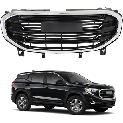 Findmall Front Grille Assembly for 2018-2021 GMC Terrain, Black with Chrome Trim