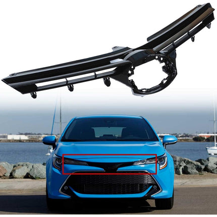 Findmall Front Grille for 2017-2019 Toyota Corolla L LE XLE, Gloss Black