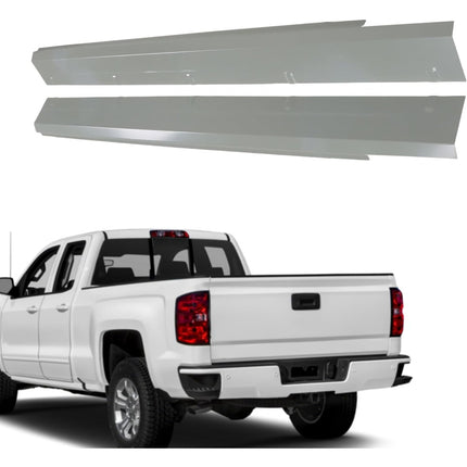 Findmall Slip-On Outer Rocker Panel Pair for 2014-2018 Chevrolet Silverado GMC Sierra Double Cab, Silver