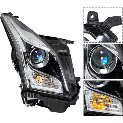 Findmall Headlight Headlamp Assembly Halogen Passenger Side Replacement for ATS 2013 2014 2015 2016 2017 2018 Replacement for 23236366 Right RH