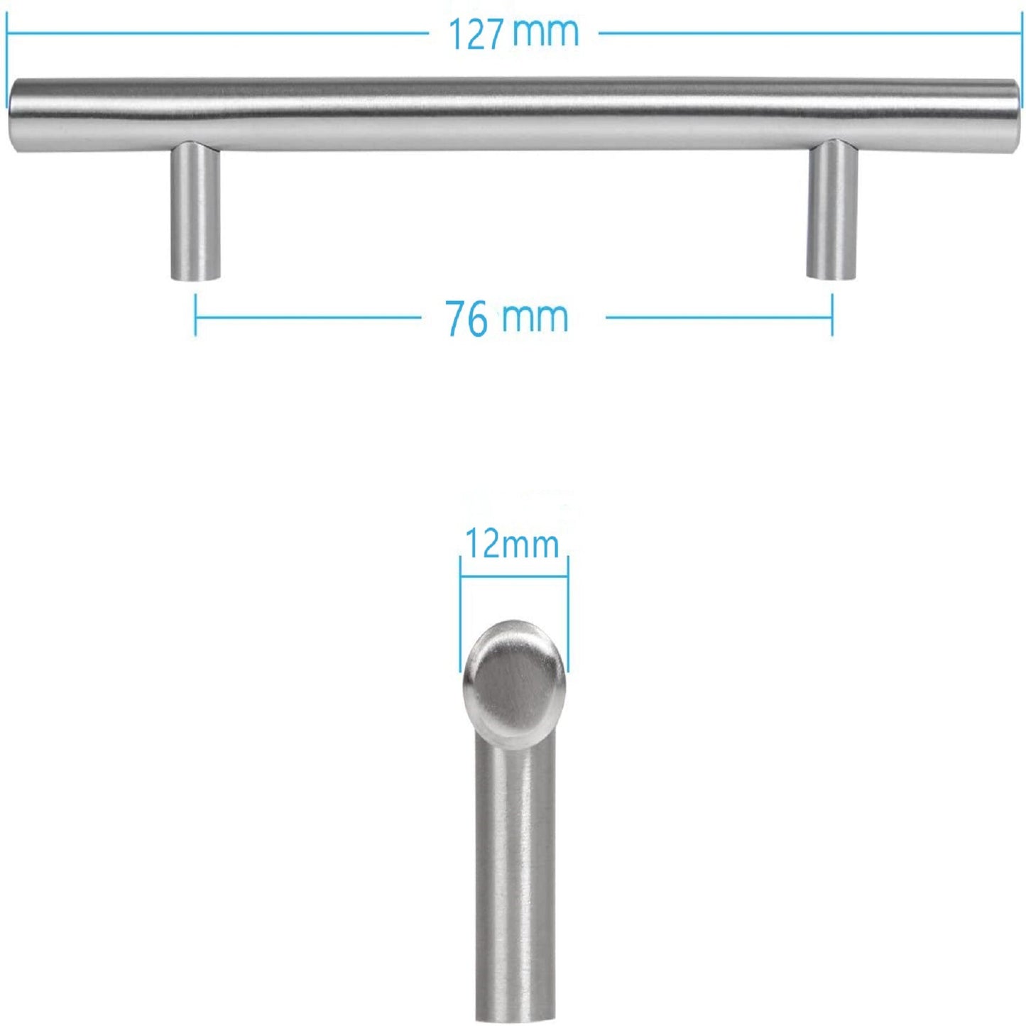 findmall 20 Packs 6 Inch Drawer Handle Stainless Steel Brushed Nickel 3.77 Inch Hole Centers Pull Handle