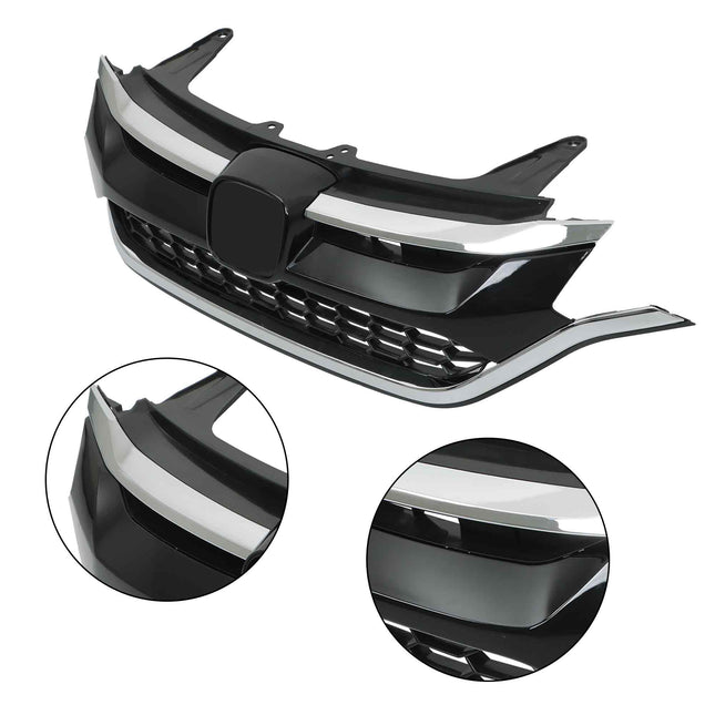 Findmall Chrome and Black Honeycomb Front Bumper Grille Replacement for CR-V 2015-2016