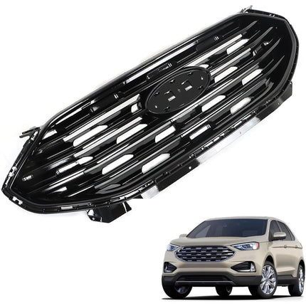 Findmall Black Full-Overlay Front Upper Center Bumper Grille Replacement for Edge 2019-2022