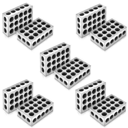 findmall 5 Matched Pairs Accuracy Steel 1 x 2 x 3 Inch Blocks 23 Holes .0002" Machinist Milling