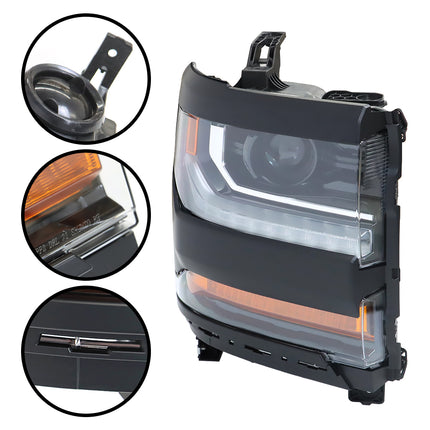 Findmall Headlights Assembly Replacement for Silverado 1500 2016-2018 RH