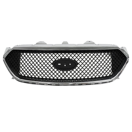 Findmall Front Bumper Hood Grille Upper Matte Black Mesh Style and Chrome Frame Replacement for Taurus SHO 2013 2014 2015 2016 2017 2018