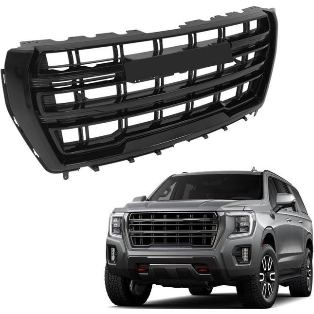 Findmall Front Upper Grille for 2021-2023 GMC Yukon XL SLT AT4, Gloss Black