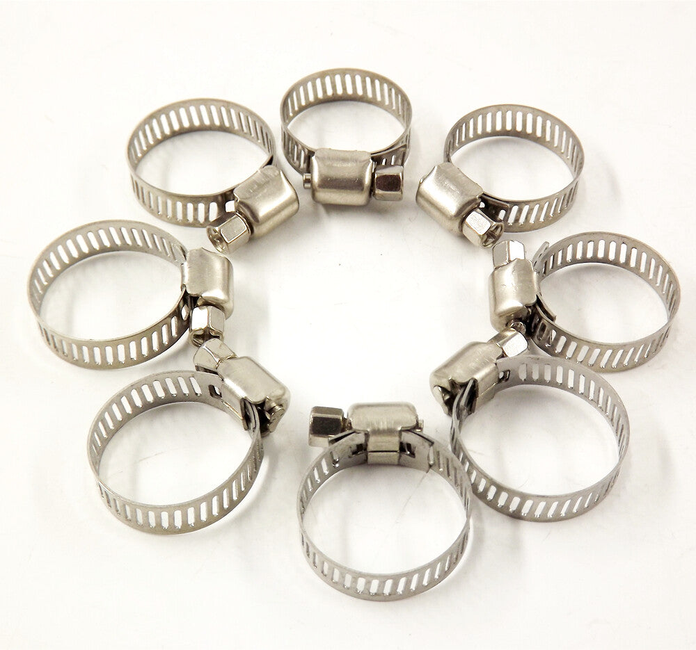 15 Pcs Stainless Steel Drive Hose Clamps Worm Clips 5/16"-15/32"