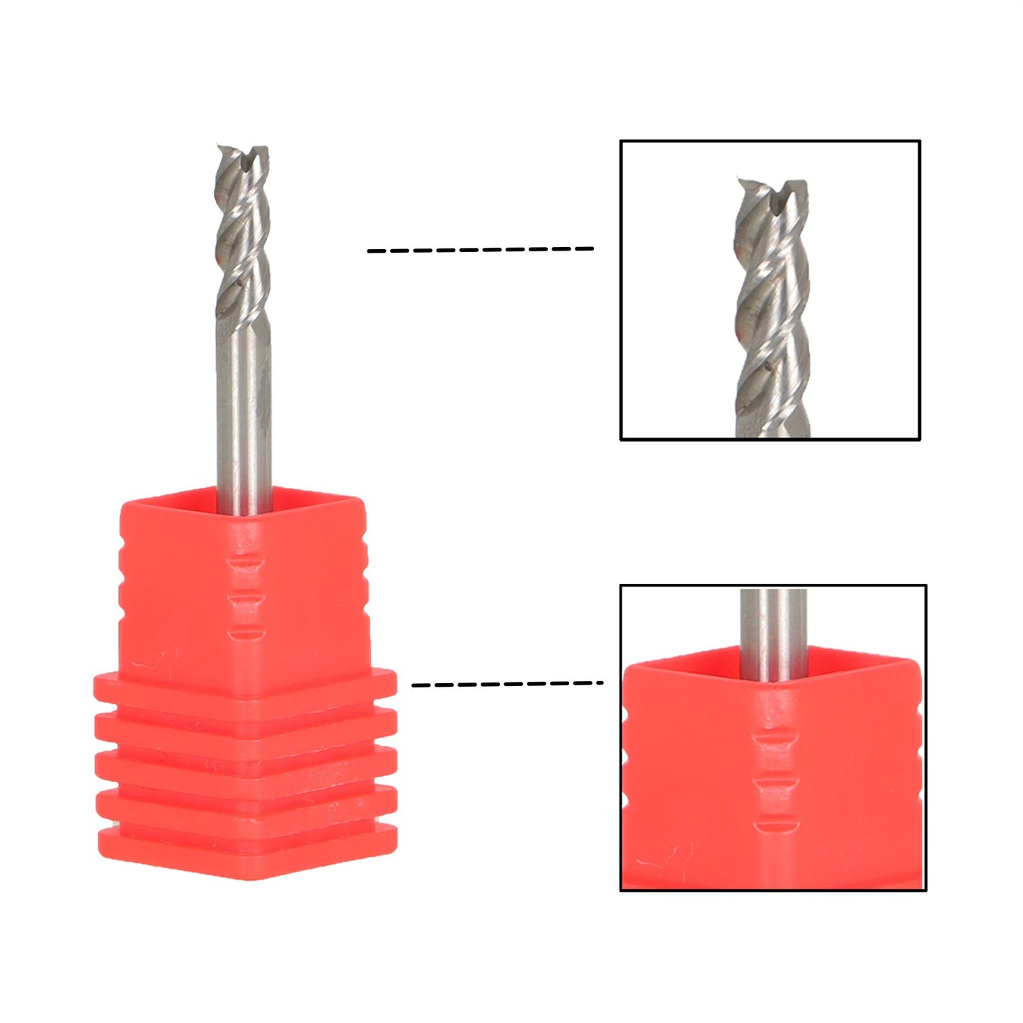 findmall 3Pcs 1/8 Inch Helix Carbide End Mill 3 Flute 3/8 Inch Length of Cut Fit for Aluminum Cut Non-Ferrous Metal Upcut CNC Spiral Router Bit