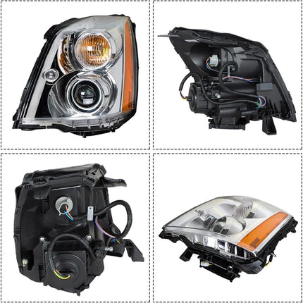 Findmall Driver Side Headlights Assembly HID Replacement for DTS 2008-2011 Housing Chrome Lamp LH 1PC 20861482