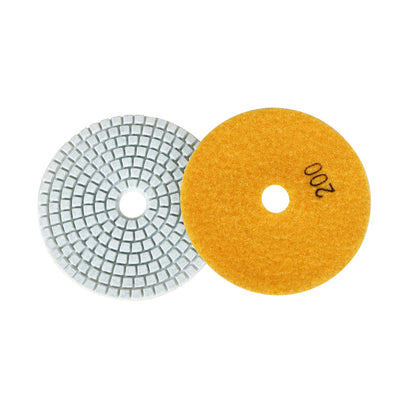 findmall 4 Inch Diamond Polishing Pads with 1Pcs 4 Inch Backer Pad, 7Pcs 50-1500 Grit Polishing Pad Kit Fit for Drill, Grinder, Polisher