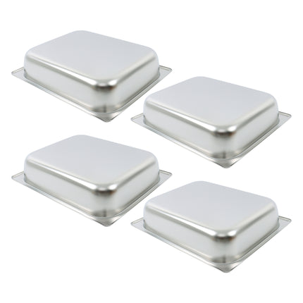 Findmall 4Pcs Half Size Hotel Pans 2.5 Inch Deep 1/2 Size Without Lids | Stainless Steel Steam Table Pan, for Steam Tables, Restaurants, Catering and Industrial Use