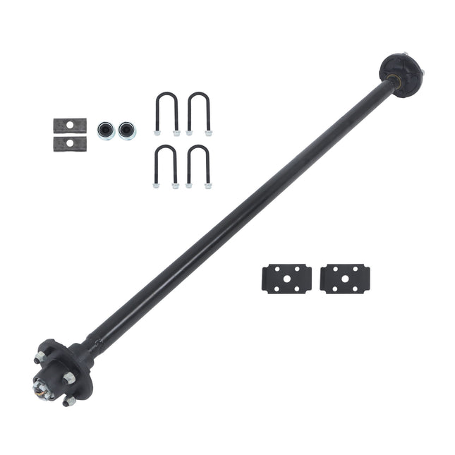 Findmall 2,000 lb Trailer Axle with U-Bolt Kit, 4 on 4 in, 57 in Hub Face