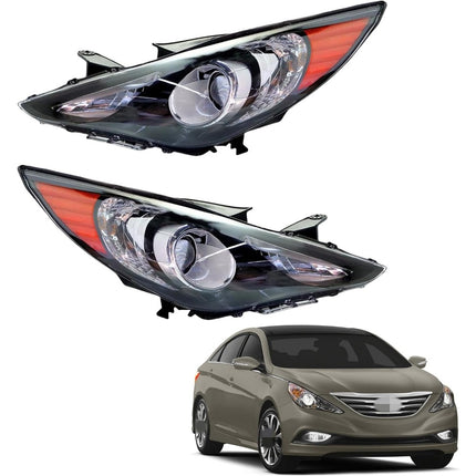 Findmall Headlight Assemblies for 2011–2014 Hyundai Sonata Front Left and Right