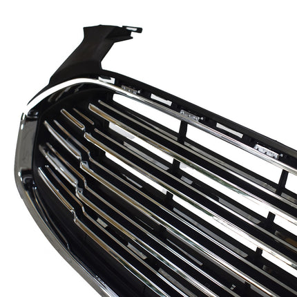 Findmall 2-Piece Black and Chrome Front Upper and Lower Radiator Grille Kit Replacement for Fusion 2013-2016