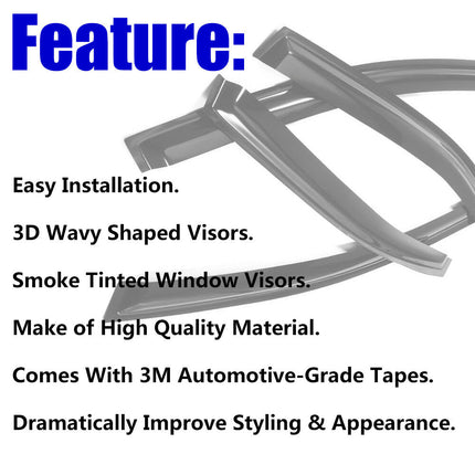 Findmall Window Visor Rain Guard Deflector Replacement for 2004-2008 Acura TSX CL8 Euro-R