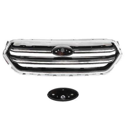 Findmall Front Grille Upper Glossy Black with Chrome Molding Replacement for Escape 2017-2019 GJ5Z8200C
