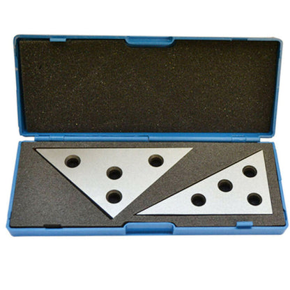 findmall 2 Pcs Precision Angle Block Set Triangle Angle Block for Machinist Tool Angle Gauge Block Lathes Milling Ground Gauge Angle Calibration Gage Inspection Block Set