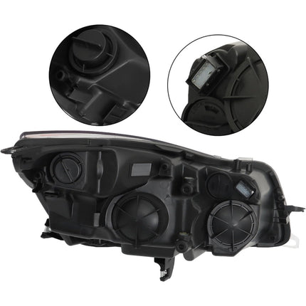 Findmall Driver Side Headlights Assembly Halogen Replacement for Regal 2011-2013 Housing Chrome Lamp LH 1PC GM2502353