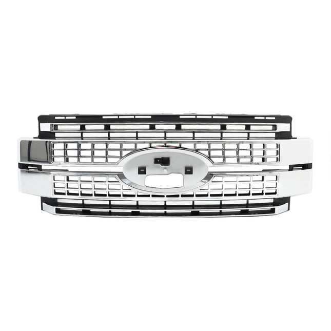Findmall Chrome Front Upper Bumper Grille Replacement for F-250 F-350 F-450 and F-550 Super Duty 2017-2019 HC3Z8200BC