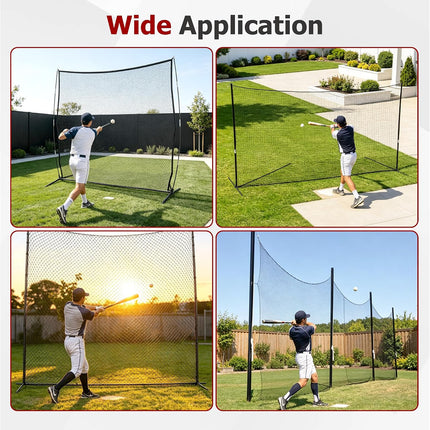 Findmall Baseball & Softball Backstop Net, Twisted Knotted Polyethylene Sports Barrier Netting with Hooks