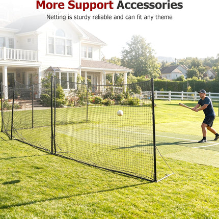 Findmall Baseball & Softball Backstop Net, Twisted Knotted Polyethylene Sports Barrier Netting with Hooks