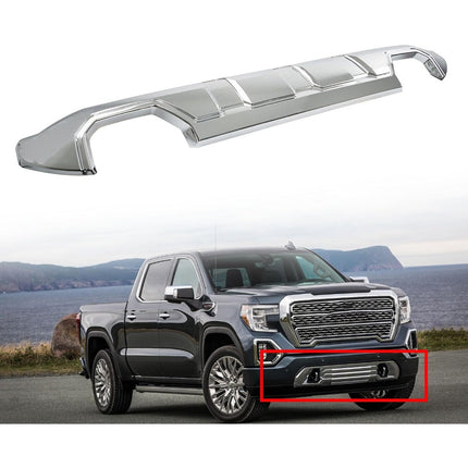 Findmall Front Bumper Lower Valance for 2016‑2019 GMC Sierra 1500, Chrome Plastic, Replacement for GM1015122