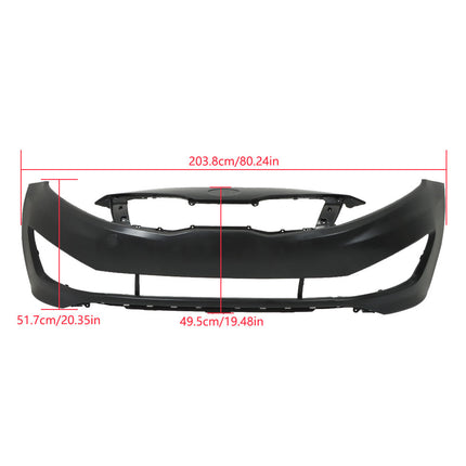 Findmall Primed Front Bumper Cover Replacement for 2012-2013 Kia Optima EX LX, KI1000161, 86511-4C000, 86611-D3000