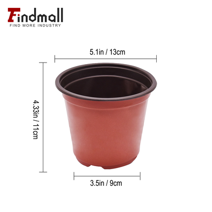 findmall 100PCS Plastic Plant Nursery Pots for Seedlings – Round Stackable Flower & Vegetable Planters, Ribbed Design