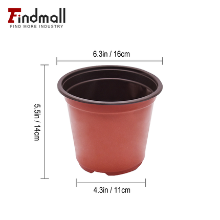 findmall 100PCS Plastic Plant Nursery Pots for Seedlings – Round Stackable Flower & Vegetable Planters, Ribbed Design