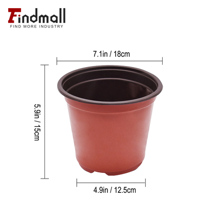 findmall 100PCS Plastic Plant Nursery Pots for Seedlings – Round Stackable Flower & Vegetable Planters, Ribbed Design