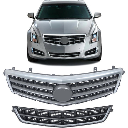 Findmall 2-Piece Front Upper and Lower Grille Set Replacement for ATS 2013-2014