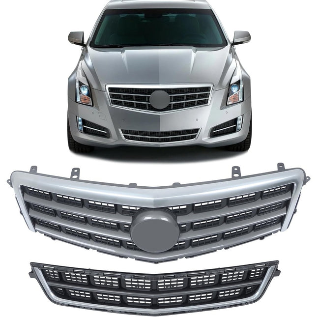 Findmall 2-Piece Front Upper and Lower Grille Set Replacement for ATS 2013-2014