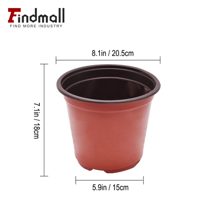 findmall 100PCS Plastic Plant Nursery Pots for Seedlings – Round Stackable Flower & Vegetable Planters, Ribbed Design