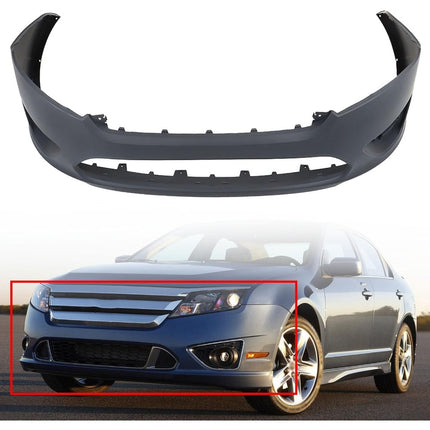 Findmall Primed Front Bumper Cover Replacement for 2010-2012 Ford Fusion, AE5Z-17D957-BA, FO1000650