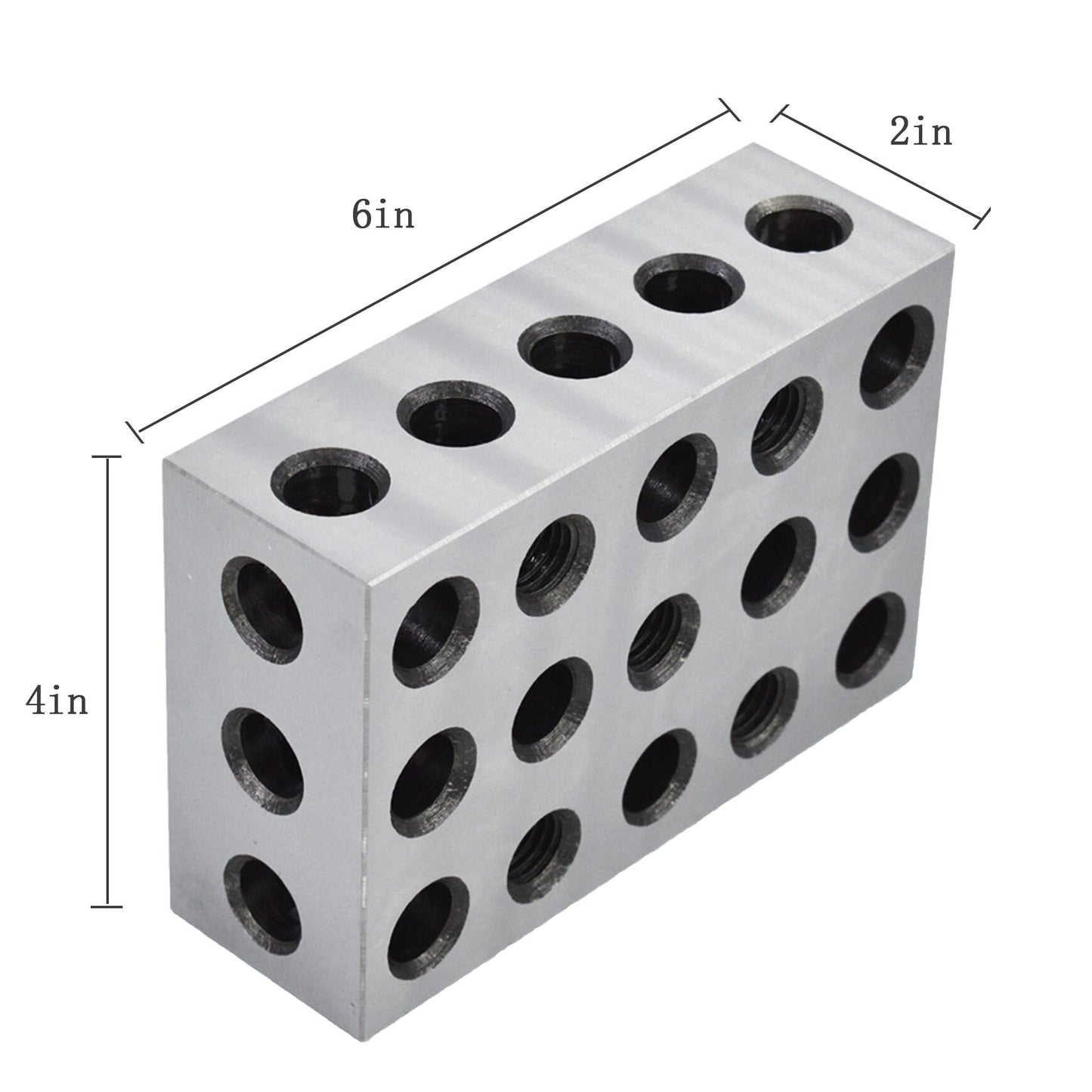 1 x 2 x 3 Inch Blocks Matched Pair Hardened Steel 23 Holes Precision Machinist Milling