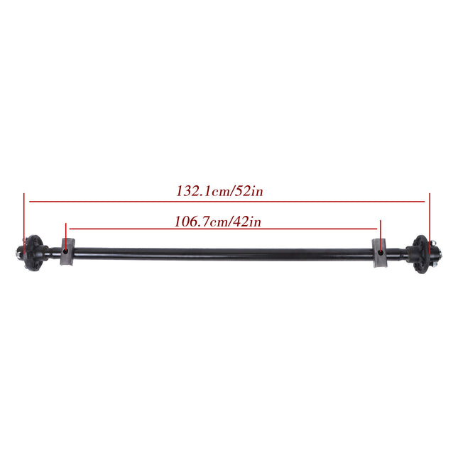 Findmall 2,000 lb Trailer Axle with U-Bolt Kit, 4 on 4 in, 52 in Hub Face